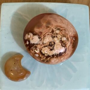 2 Beautiful Polished Silk Banded Lace Red Agate Crystal Healing Energy Stone